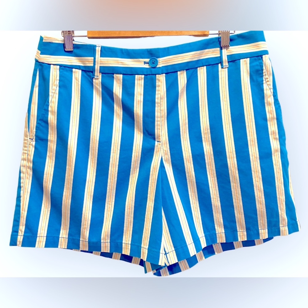 LOFT, 12, Blue & White Striped, Curvy Short - NWT